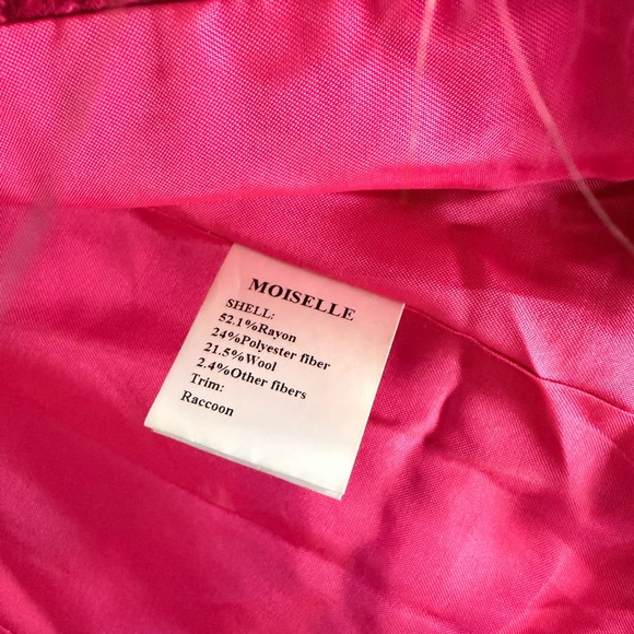Moiselle Vibrant Pink Tweed and raccoon Jacket - Picture 3 of 4